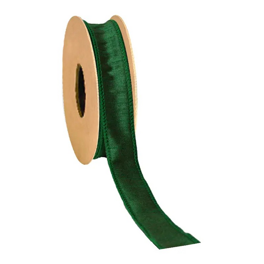 1" Dupioni Ribbon | Classic Green