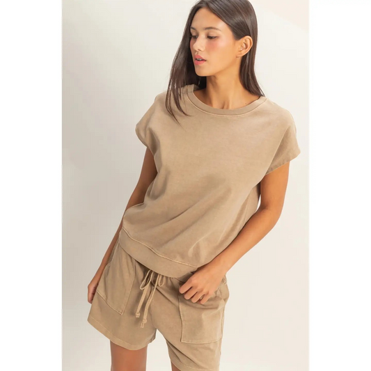Sleeveless Crew Neck Set