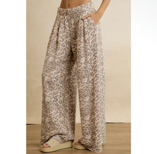 Leopard Wide Leg Cozy Pants