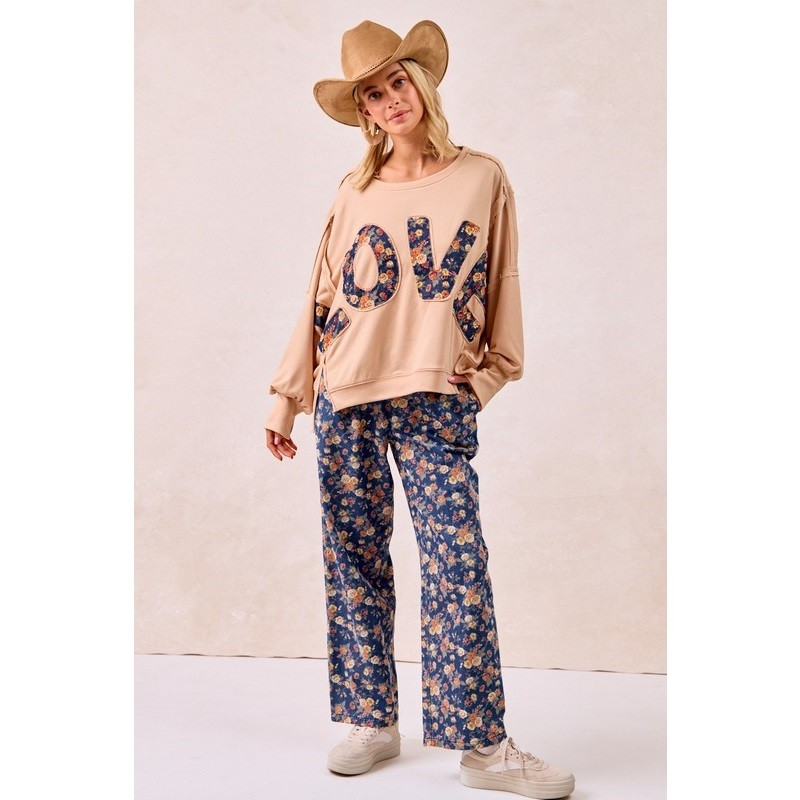 Floral Escape Denim Pants