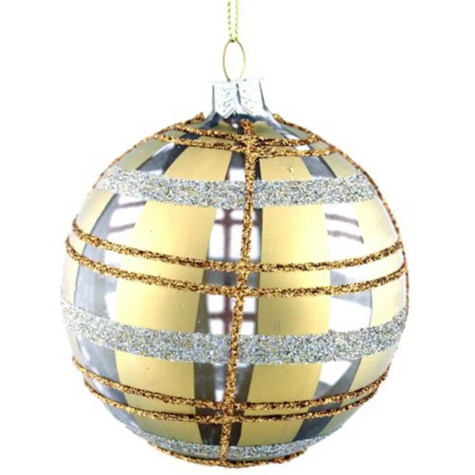 Gold/Silver Plaid Mouthblown Glass