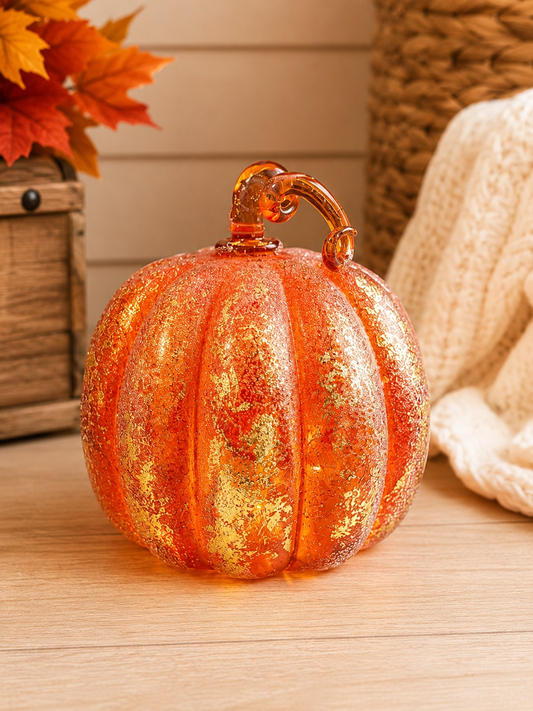 Frosted Orange LED Pumpkin