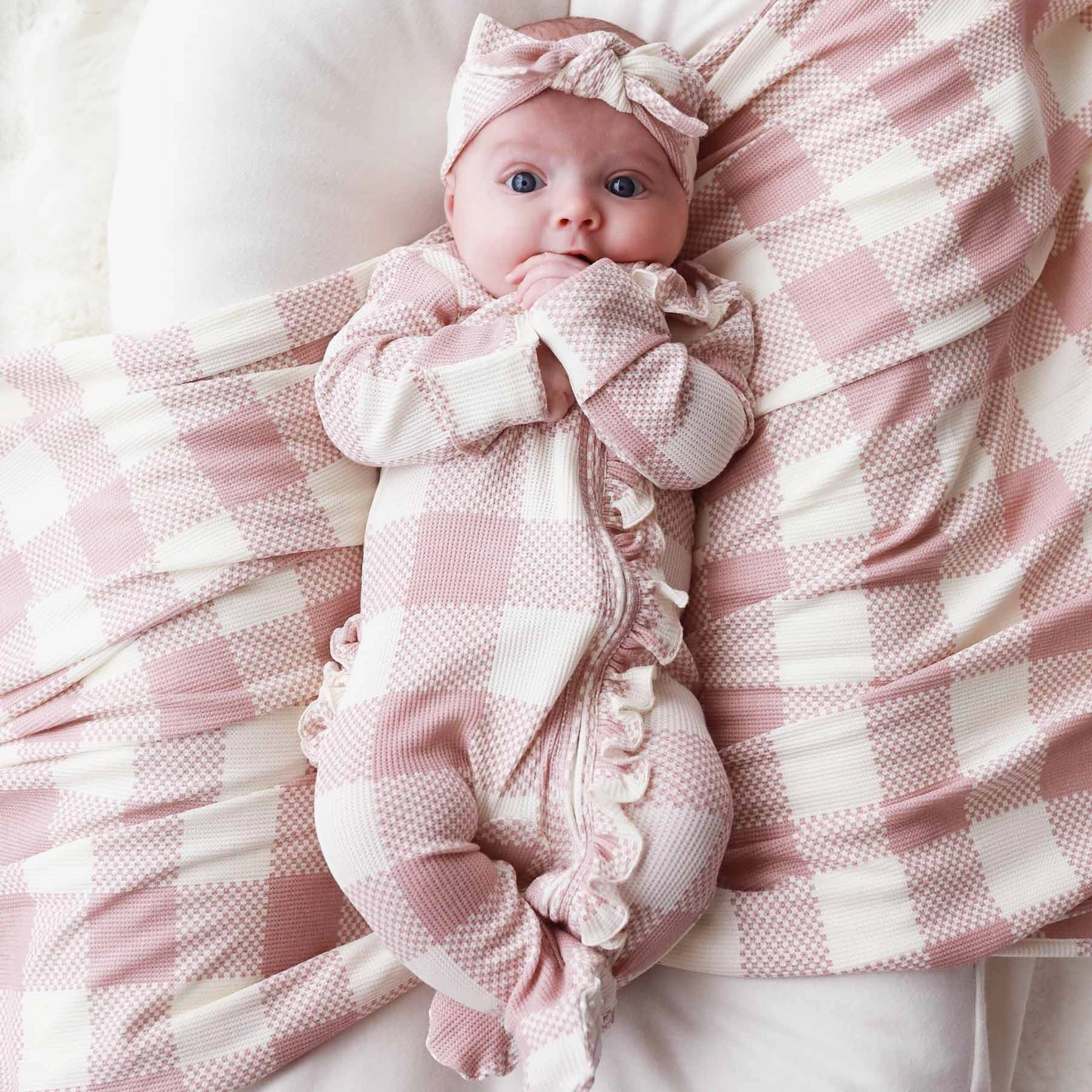 Rosewood Gingham Ruffle Sleeper